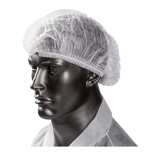 Royal PPE/Bouffant Caps 21" White Latex Free Pleated O.R. Caps, Case of 1,000