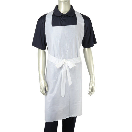 Royal PPE/Aprons 28" x 46" White 1 Mil Poly Aprons, Case of 500