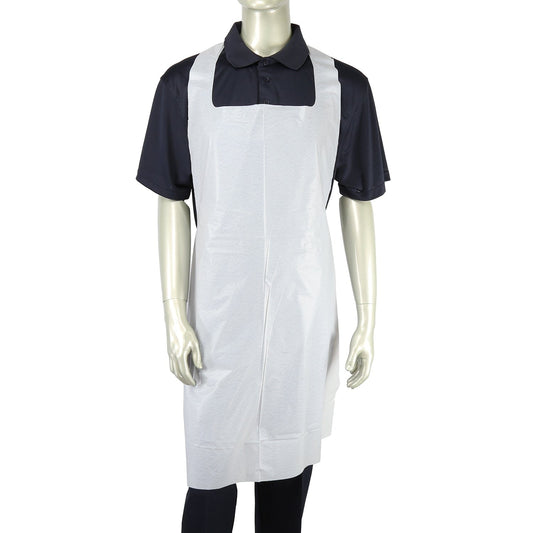 Royal PPE/Aprons 28" x 46" White 1.77 Mil Poly Aprons, Case of 500