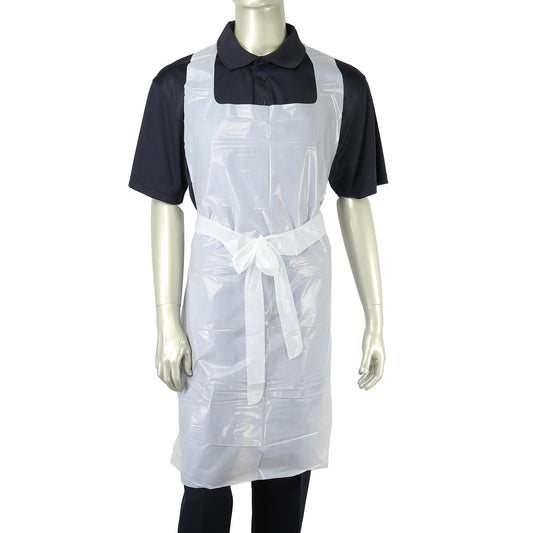 Royal PPE/Aprons 28" x 46" White 1.5 Mil Poly Aprons, Case of 500