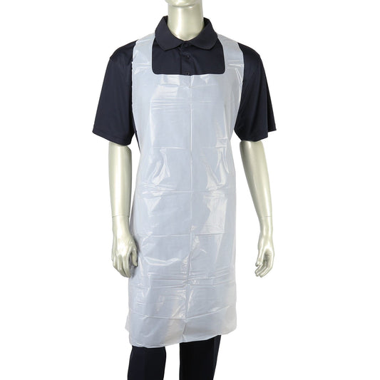 Royal PPE/Aprons 28" x 46" White 1.5 Mil Poly Aprons, Case of 500