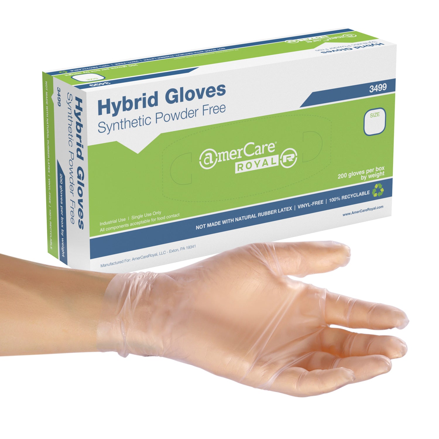 Hybrid Powder Free 2.0 Gloves, Case of 1,000 (XXL: 900)