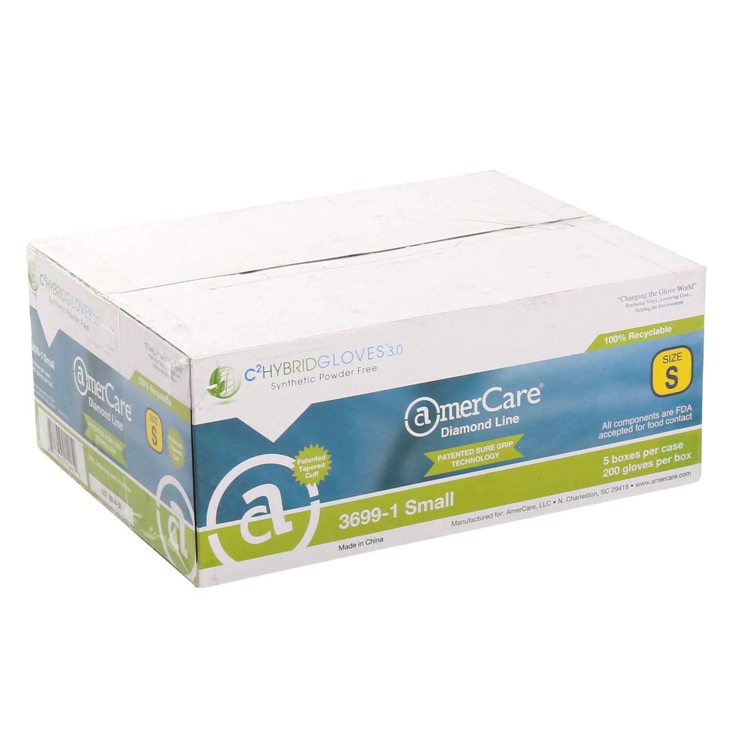 36991 | Glove, Hybrid, C-2 Gen 3.0, Diamond Grip, PF, Small, 200/Box - 5 Box/Case Case Front