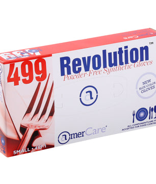 4991 | Glove, Revolution Blue Cast Poly, Textured, PF, Small, 100/Box - 10 Box/Case Inner Standing