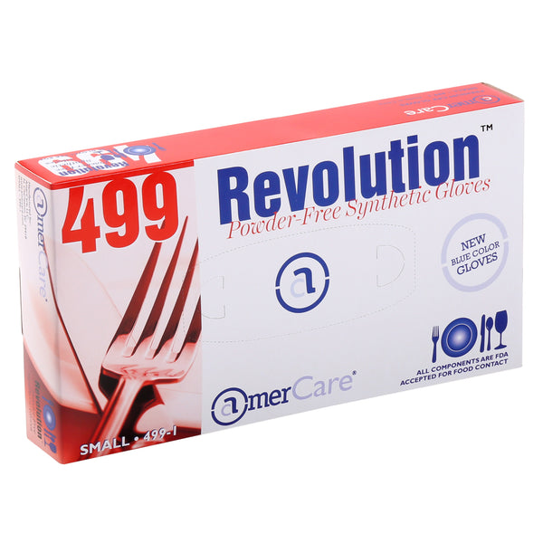 4991 | Glove, Revolution Blue Cast Poly, Textured, PF, Small, 100/Box - 10 Box/Case Inner Standing