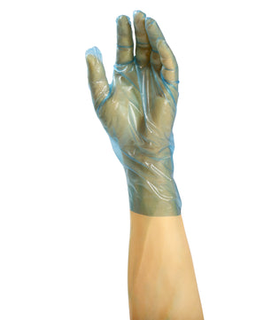 4991 | Glove, Revolution Blue Cast Poly, Textured, PF, Small, 100/Box - 10 Box/Case Glove on Hand