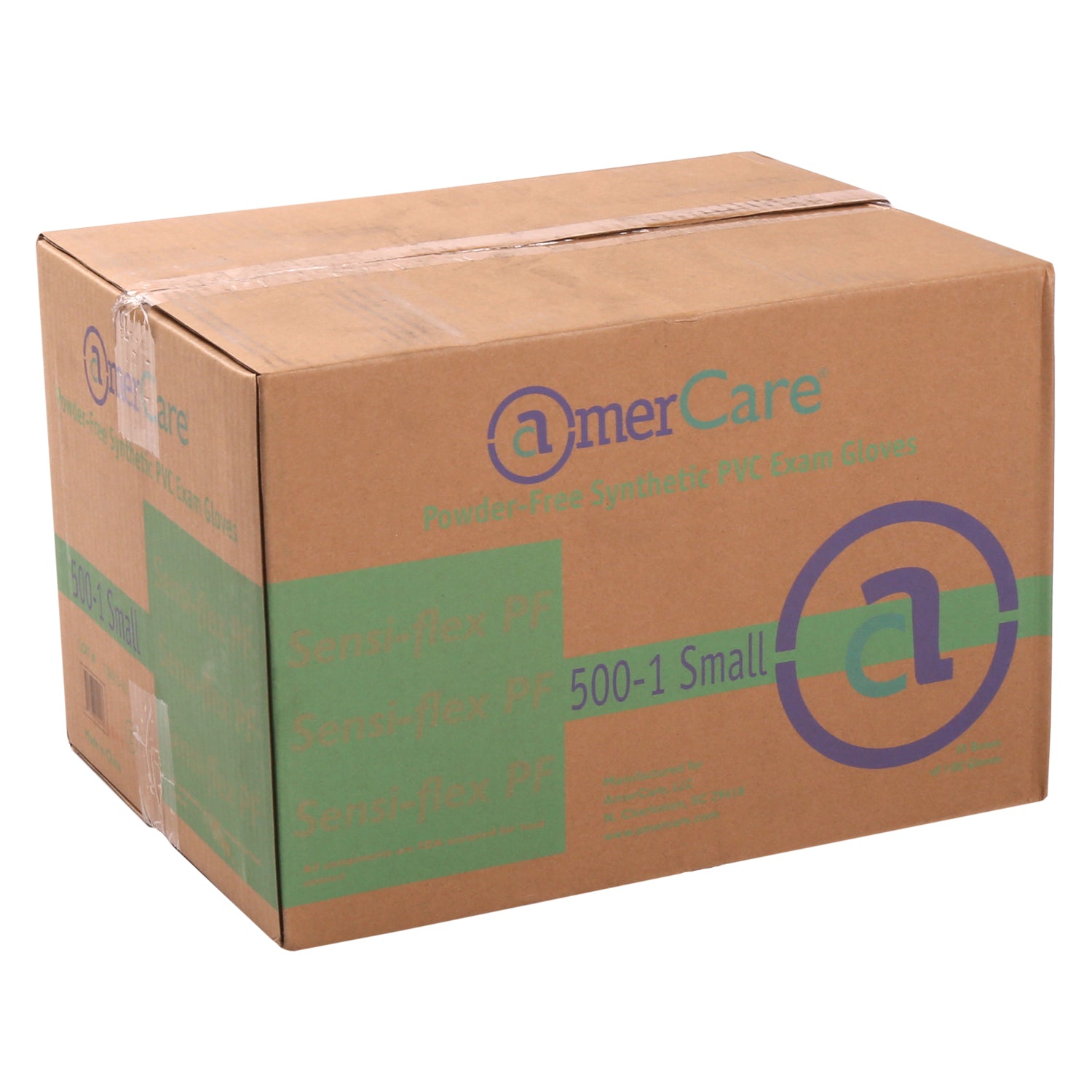5001 | Glove, Exam Grade, Sensi-Flex Vinyl, PF, Small, 100/Box - 10 Box/Case Case Front