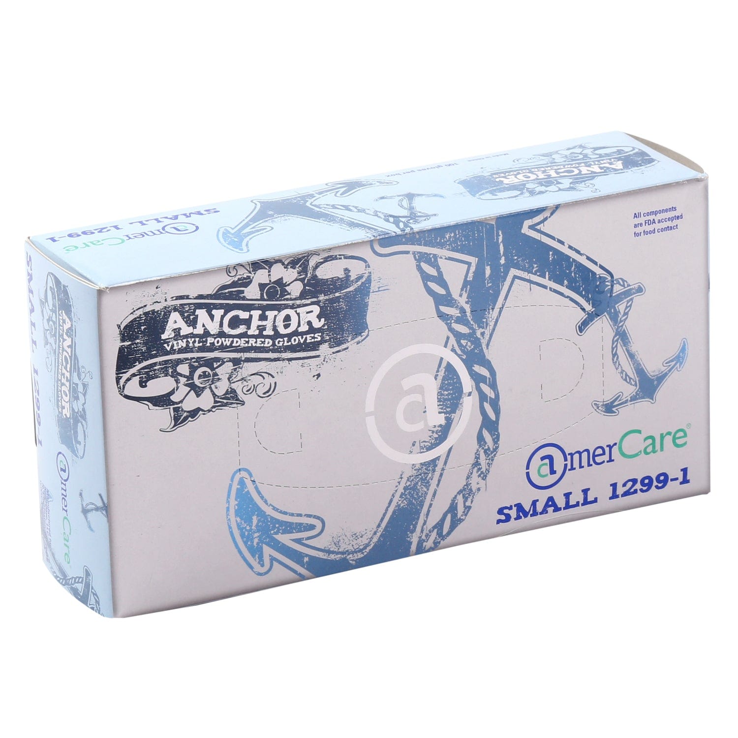 AmerCare Vinyl Gloves Anchor Powdered Vinyl Gloves