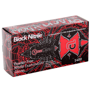 AmerCare Nitrile Gloves Black Widow Powder Free Nitrile Medical Exam Gloves