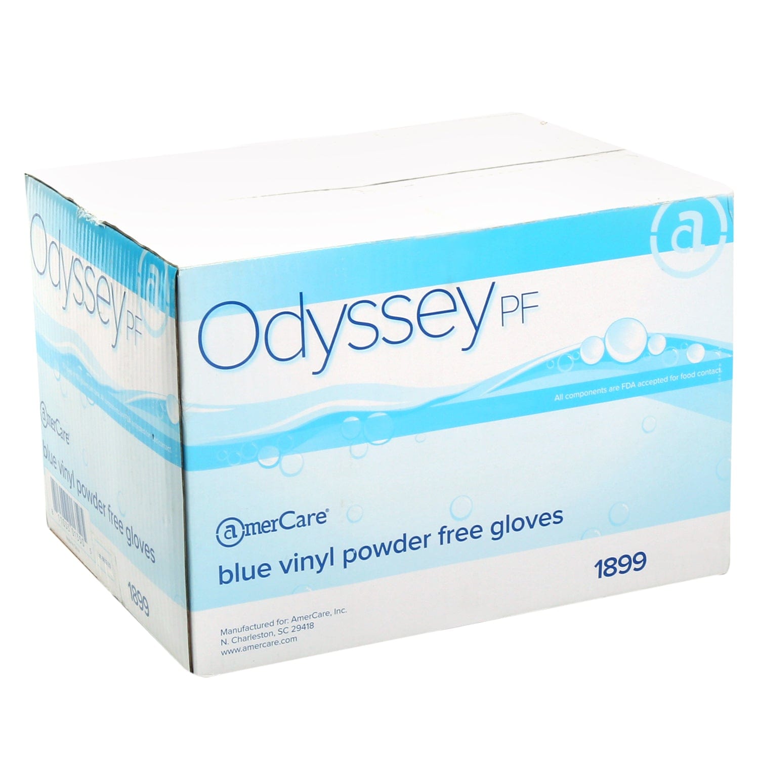 AmerCare Vinyl Gloves Odyssey Blue Powder Free Vinyl Gloves