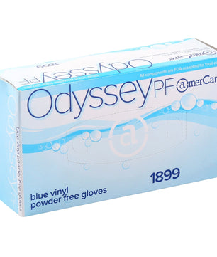 AmerCare Vinyl Gloves Odyssey Blue Powder Free Vinyl Gloves