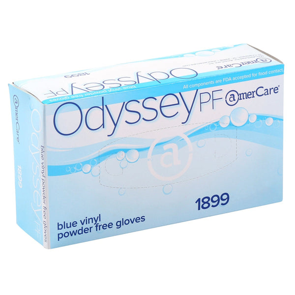 AmerCare Vinyl Gloves Odyssey Blue Powder Free Vinyl Gloves