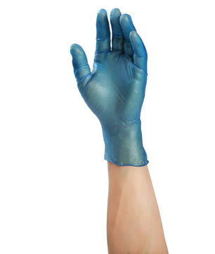 AmerCare Vinyl Gloves Odyssey Blue Powder Free Vinyl Gloves