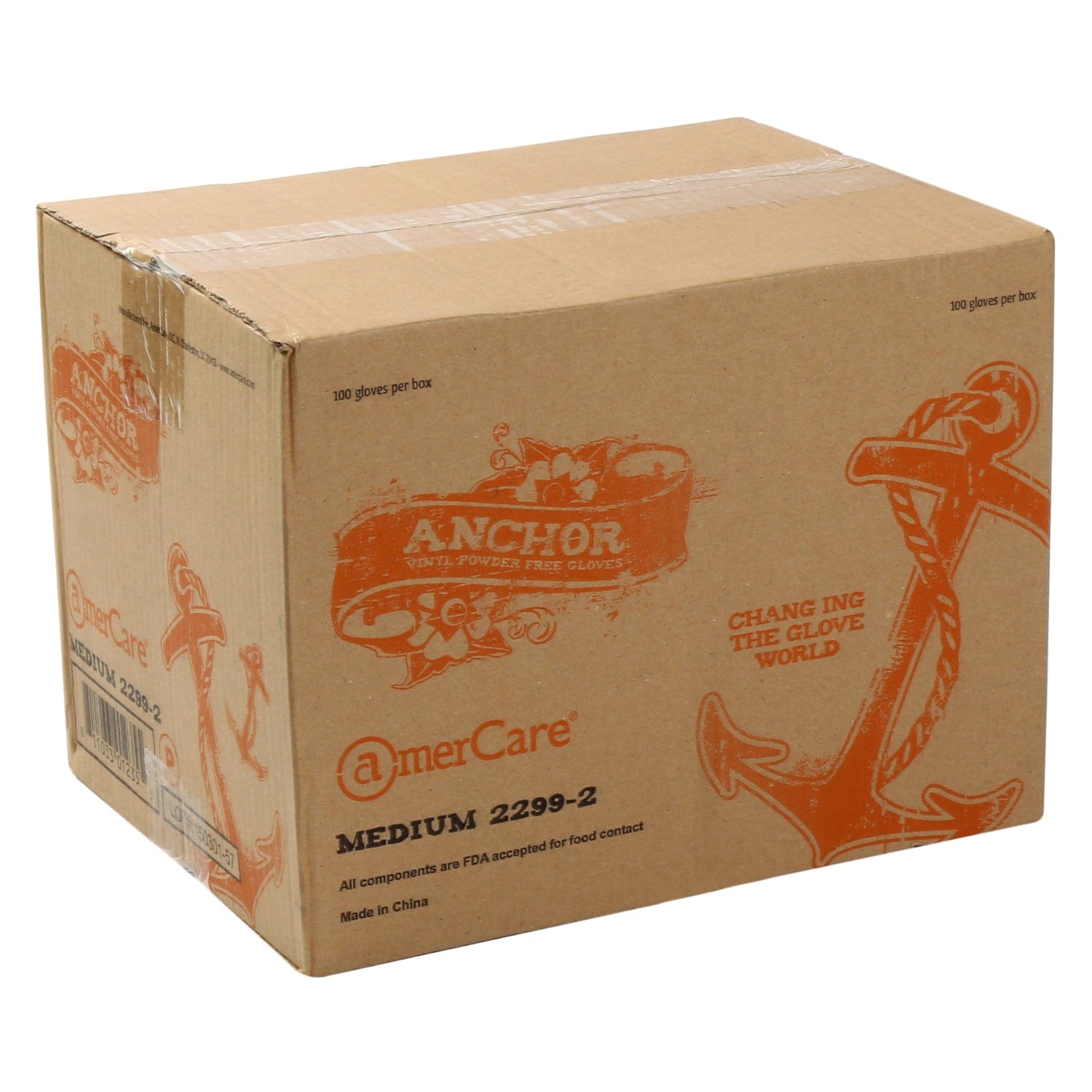 AmerCare Vinyl Gloves Anchor Powder Free Vinyl Gloves