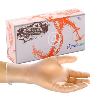 AmerCare Vinyl Gloves Small Anchor Powder Free Vinyl Gloves