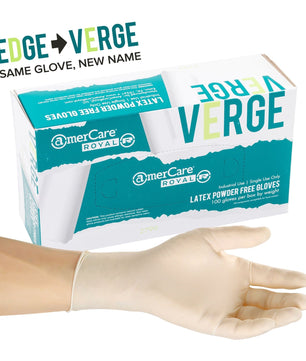 AmerCare Latex Gloves Small Verge Powder Free Latex Gloves