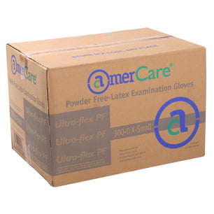 AmerCare Latex Gloves Ultra-Flex Powder Free Latex Exam Gloves