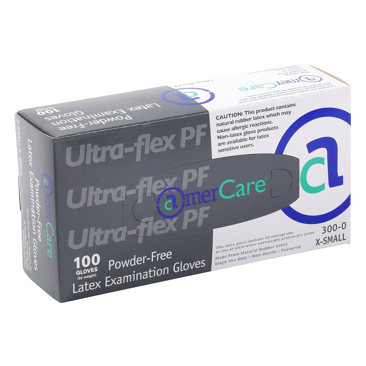AmerCare Latex Gloves Ultra-Flex Powder Free Latex Exam Gloves
