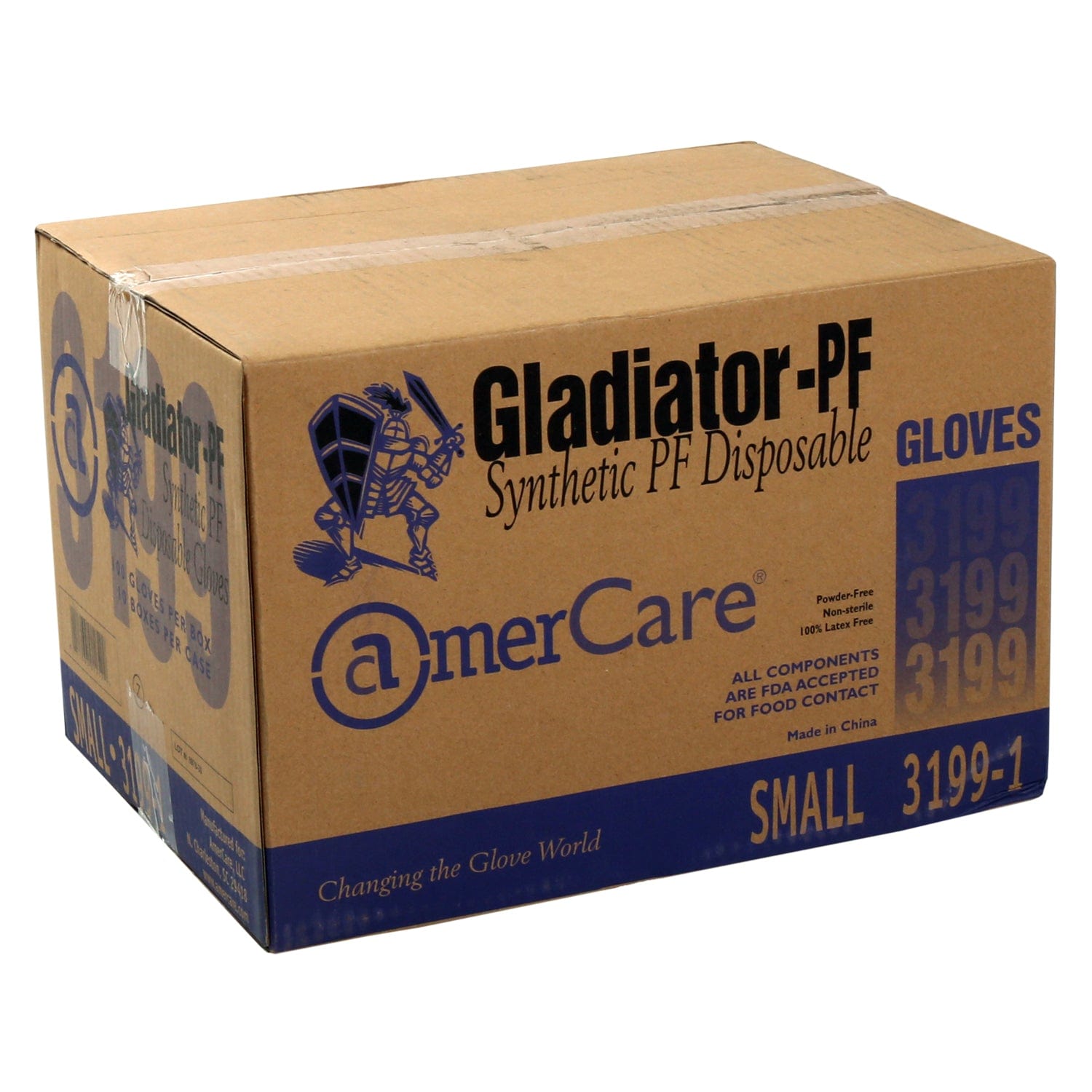 AmerCare Vinyl Gloves Gladiator Stretch Powder Free Vinyl Gloves