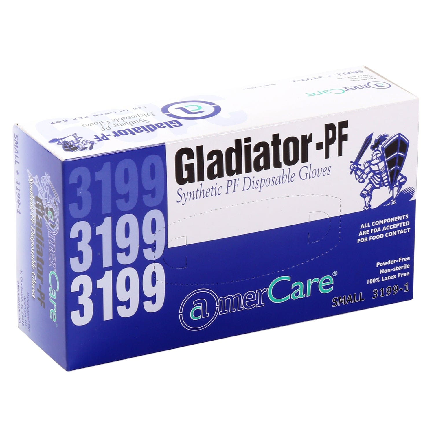 AmerCare Vinyl Gloves Gladiator Stretch Powder Free Vinyl Gloves