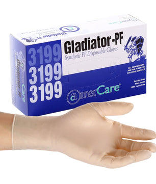 AmerCare Vinyl Gloves Small Gladiator Stretch Powder Free Vinyl Gloves