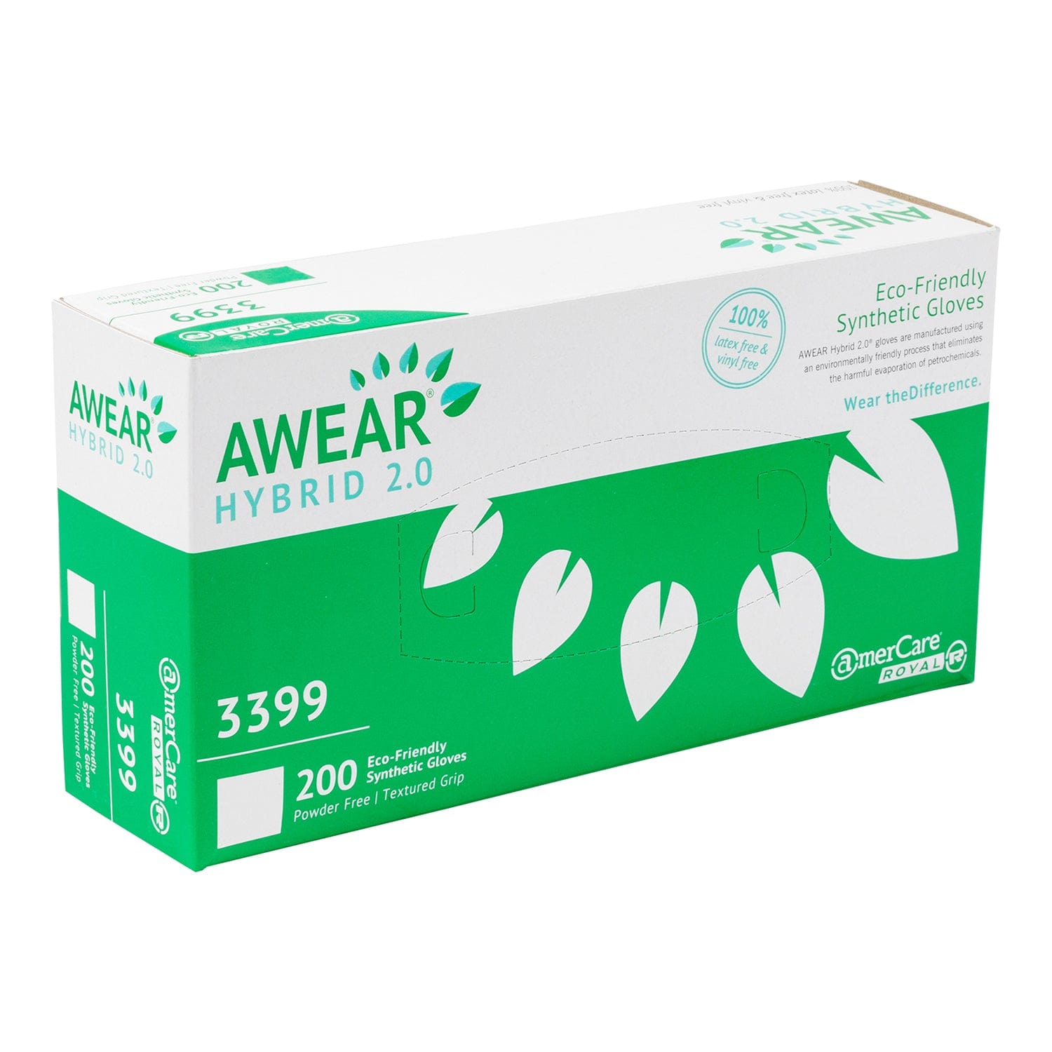AWEAR Eco-Friendly Powder Free Hybrid 2.0 Gloves, Case of 1,000