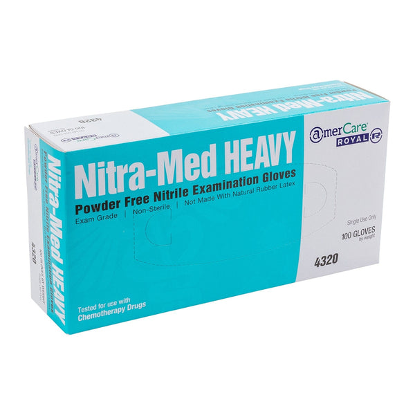 AmerCareRoyal Nitrile Gloves Nitra-Med Heavy Powder Free Nitrile Exam Gloves