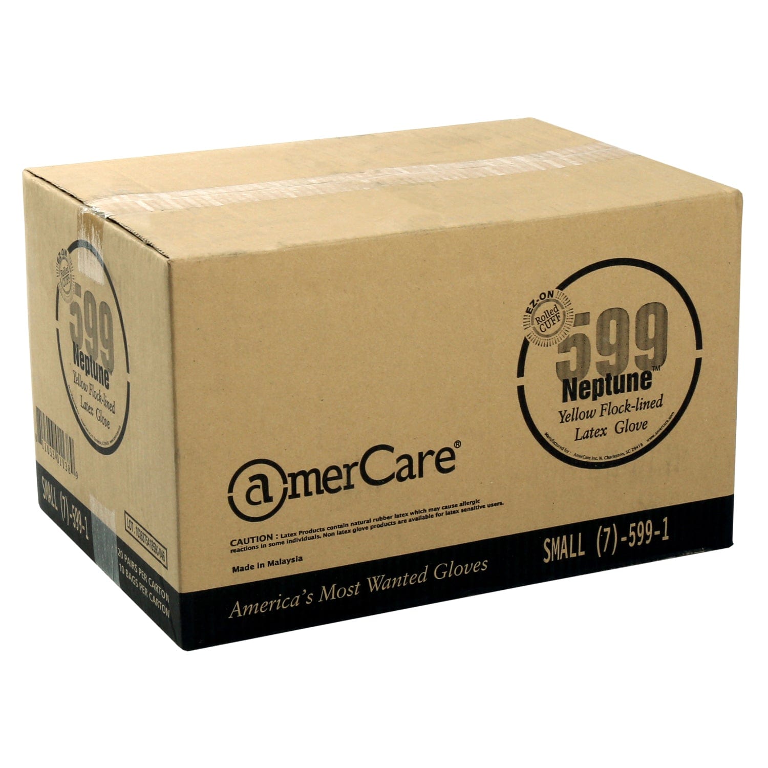 AmerCare Latex Gloves Neptune Powder Free Latex Gloves