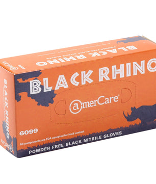 AmerCare Nitrile Gloves Black Rhino Powder Free Nitrile Gloves