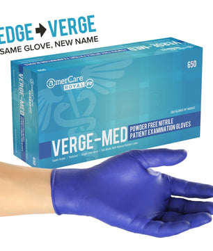 AmerCare Nitrile Gloves Small Med-Edge Powder Free Nitrile Exam Gloves