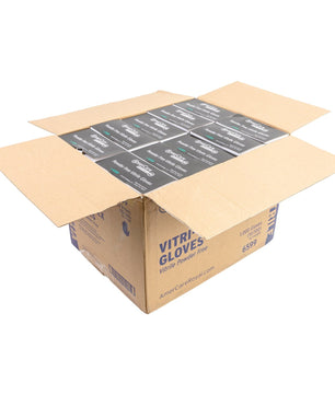 AmerCareRoyal Hybrid Gloves Vitri-Flex Black Powder Free Vitrile Gloves, Case of 1,000