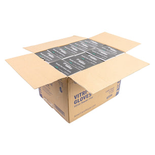 AmerCareRoyal Hybrid Gloves Vitri-Flex Black Powder Free Vitrile Gloves, Case of 1,000