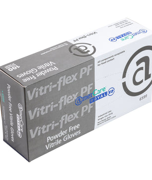 AmerCareRoyal Hybrid Gloves Vitri-Flex Black Powder Free Vitrile Gloves, Case of 1,000