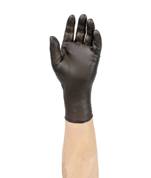 AmerCareRoyal Hybrid Gloves Vitri-Flex Black Powder Free Vitrile Gloves, Case of 1,000