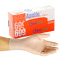 Box of Apollo Powder Free Latex Gloves with a hand modeling a glove in front