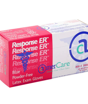 AmerCare Latex Gloves Response ER Powder Free Latex Exam Gloves