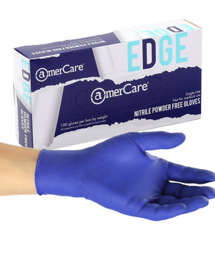 AmerCare Nitrile Gloves X-Large Verge Powder Free Nitrile Gloves