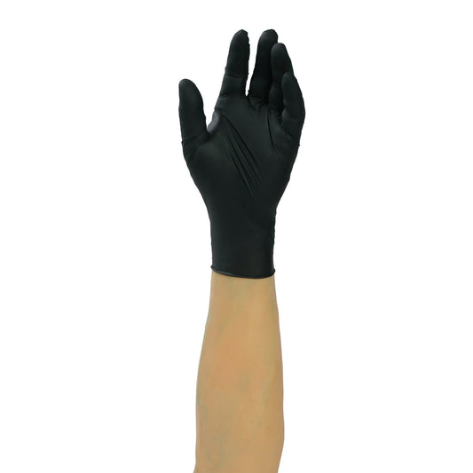 AmerCare Nitrile Gloves Black Verge Powder Free Nitrile Gloves