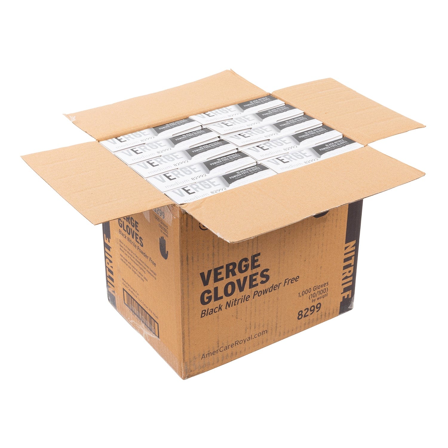 AmerCare Nitrile Gloves Black Verge Powder Free Nitrile Gloves