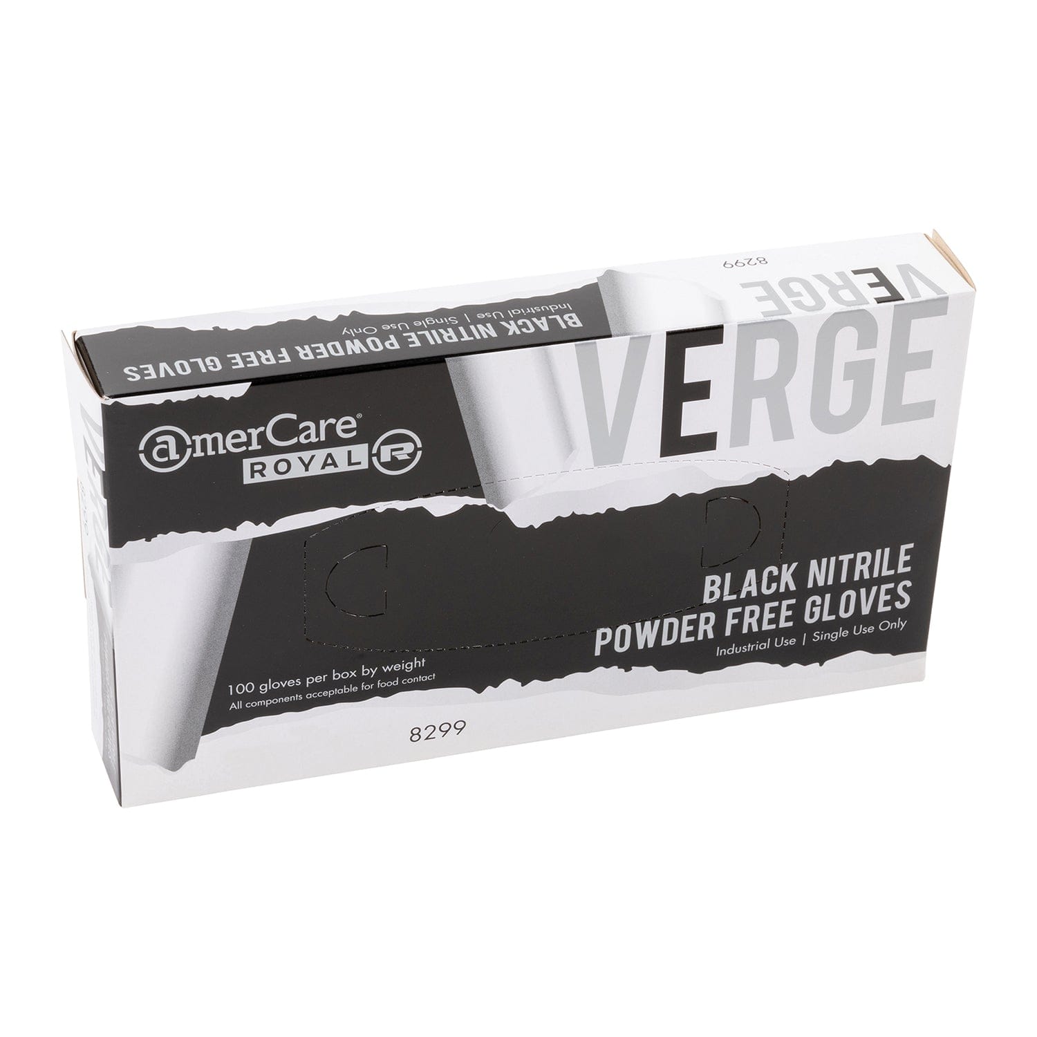 AmerCare Nitrile Gloves Black Verge Powder Free Nitrile Gloves