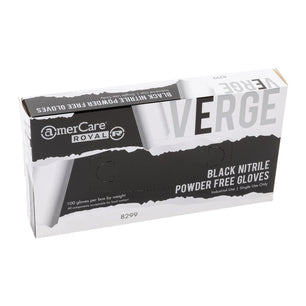 AmerCare Nitrile Gloves Black Verge Powder Free Nitrile Gloves