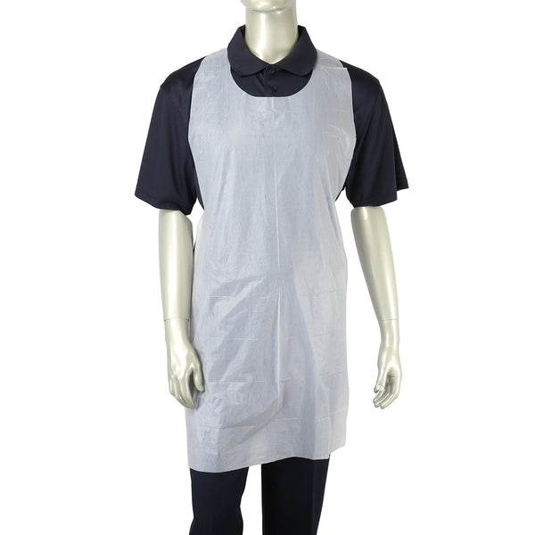 Royal Poly Apron, White, 24 in. W x 42 in. L, One Size Fits All, 1000/Carton